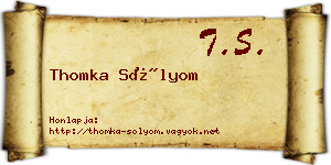 Thomka Sólyom névjegykártya